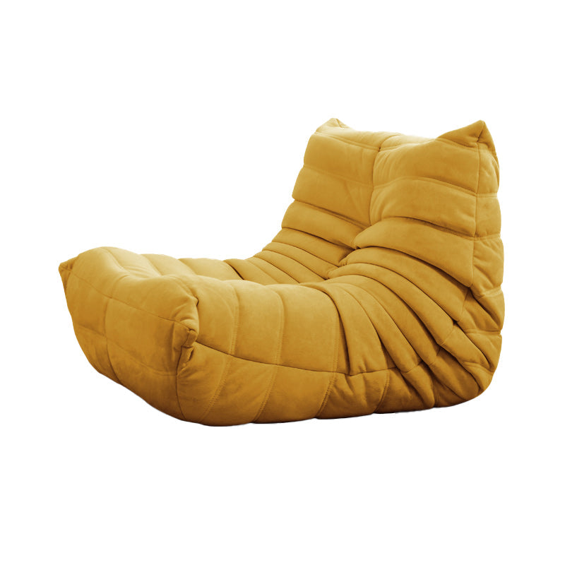 Contemporary Parsons Chair with Sewn Pillow Back Armless Chair Yellow 1 Piece Clearhalo 'Accent Chairs' 'accent_chairs' 'Chairs & Seating' 'furn' 'furn_accent_chairs' 'Furniture' 'Living Room Furniture' 7823756