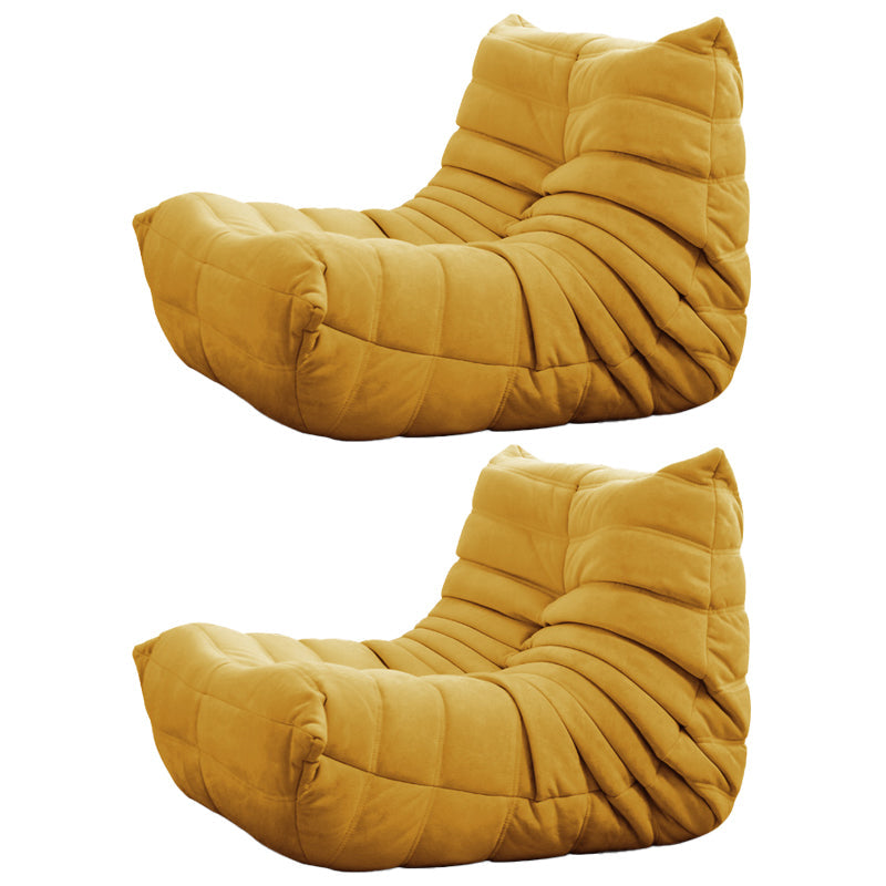 Contemporary Parsons Chair with Sewn Pillow Back Armless Chair Yellow 2 Piece Set Clearhalo 'Accent Chairs' 'accent_chairs' 'Chairs & Seating' 'furn' 'furn_accent_chairs' 'Furniture' 'Living Room Furniture' 7823758