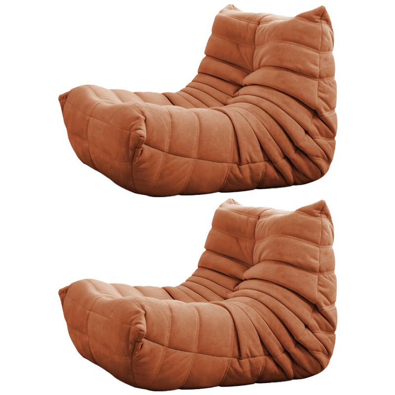 Contemporary Parsons Chair with Sewn Pillow Back Armless Chair Orange 2 Piece Set Clearhalo 'Accent Chairs' 'accent_chairs' 'Chairs & Seating' 'furn' 'furn_accent_chairs' 'Furniture' 'Living Room Furniture' 7823760