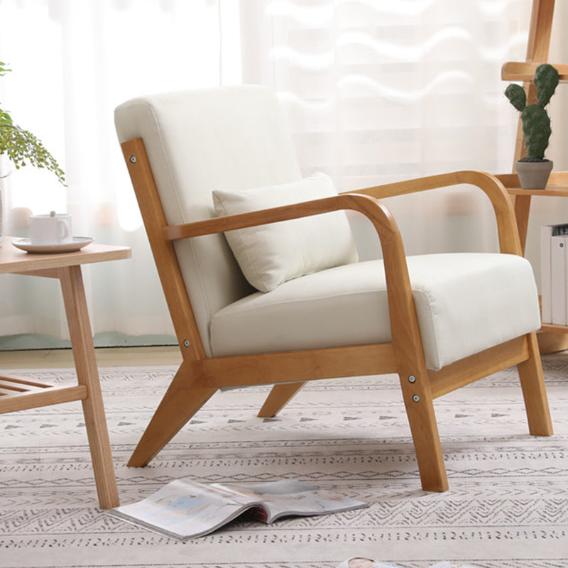 Scandinavian Basic Four Leg Armchair Solid Wood Living Room Armchair Clearhalo 'Accent Chairs' 'accent_chairs' 'Chairs & Seating' 'furn' 'furn_accent_chairs' 'Furniture' 'Living Room Furniture' 7823809