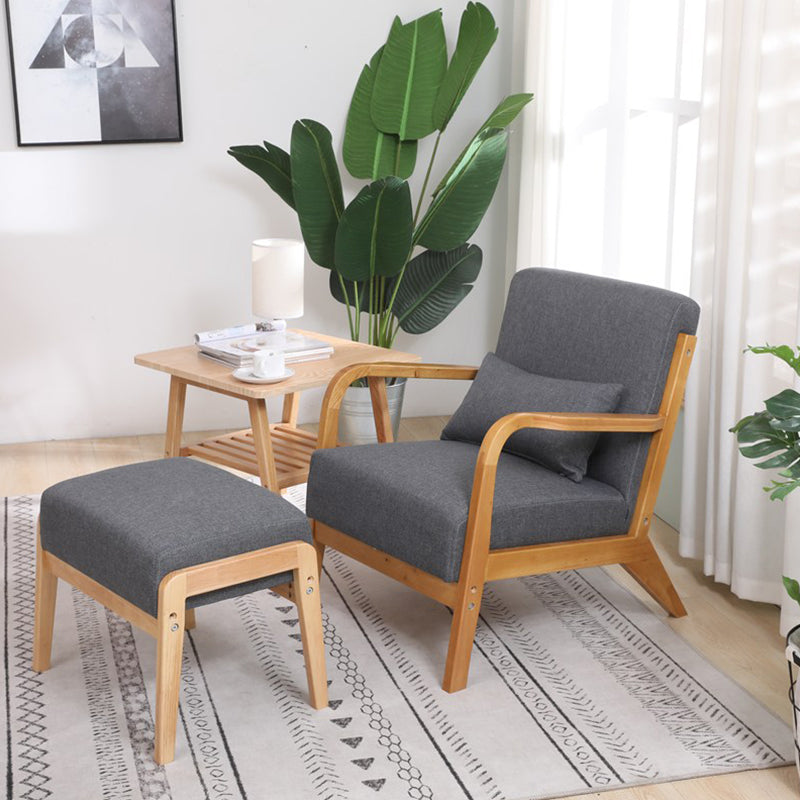 Scandinavian Basic Four Leg Armchair Solid Wood Living Room Armchair Clearhalo 'Accent Chairs' 'accent_chairs' 'Chairs & Seating' 'furn' 'furn_accent_chairs' 'Furniture' 'Living Room Furniture' 7823812