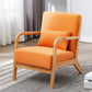 Scandinavian Basic Four Leg Armchair Solid Wood Living Room Armchair Orange Cotton and Linen 1 Piece Clearhalo 'Accent Chairs' 'accent_chairs' 'Chairs & Seating' 'furn' 'furn_accent_chairs' 'Furniture' 'Living Room Furniture' 7823814