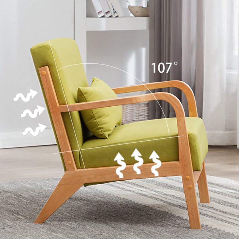 Scandinavian Basic Four Leg Armchair Solid Wood Living Room Armchair Clearhalo 'Accent Chairs' 'accent_chairs' 'Chairs & Seating' 'furn' 'furn_accent_chairs' 'Furniture' 'Living Room Furniture' 7823820