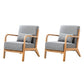 Scandinavian Basic Four Leg Armchair Solid Wood Living Room Armchair Light Gray Cotton and Linen 2 Piece Set Clearhalo 'Accent Chairs' 'accent_chairs' 'Chairs & Seating' 'furn' 'furn_accent_chairs' 'Furniture' 'Living Room Furniture' 7823823