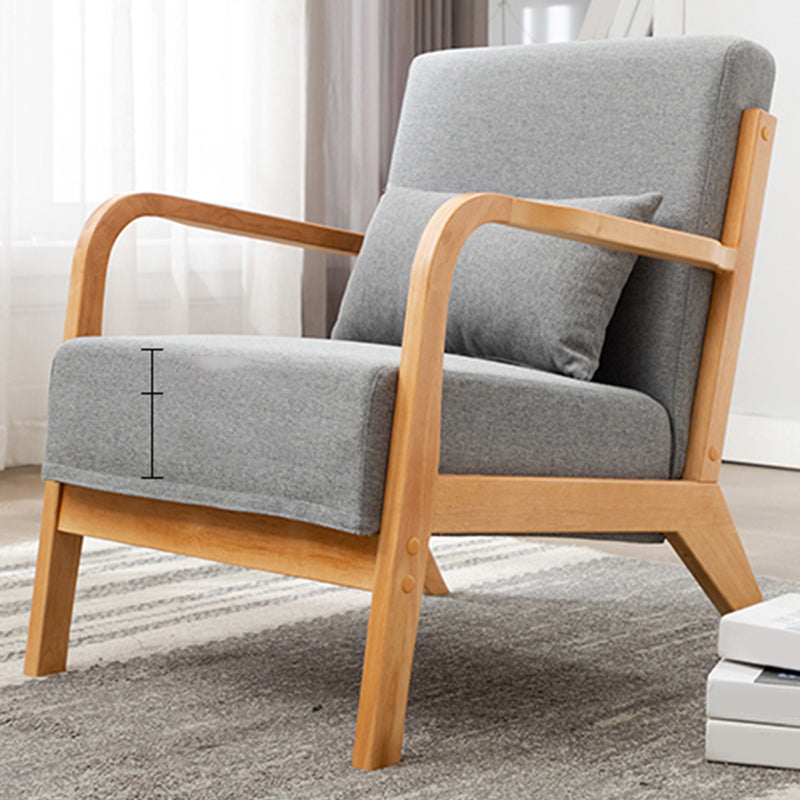 Scandinavian Basic Four Leg Armchair Solid Wood Living Room Armchair Clearhalo 'Accent Chairs' 'accent_chairs' 'Chairs & Seating' 'furn' 'furn_accent_chairs' 'Furniture' 'Living Room Furniture' 7823824