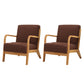 Scandinavian Basic Four Leg Armchair Solid Wood Living Room Armchair Coffee Cotton and Linen 2 Piece Set Clearhalo 'Accent Chairs' 'accent_chairs' 'Chairs & Seating' 'furn' 'furn_accent_chairs' 'Furniture' 'Living Room Furniture' 7823830