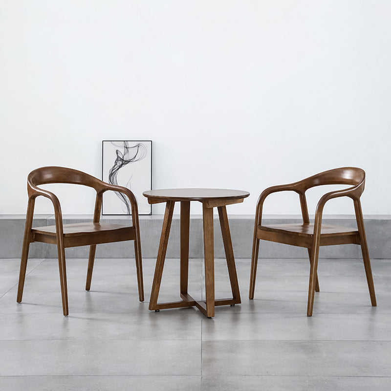 Single Round Sled Solid Wood Medium Wood Coffee Cocktail Table Clearhalo 'Coffee & Accent Tables' 'Coffee Tables' 'coffee_tables' 'furn' 'furn_coffee_tables' 'Furniture' 'Living Room Furniture' 7824657