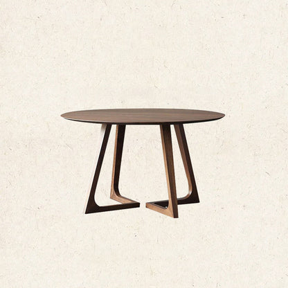 Single Round Sled Solid Wood Medium Wood Coffee Cocktail Table 31.5"L x 31.5"W x 23.6"H Clearhalo 'Coffee & Accent Tables' 'Coffee Tables' 'coffee_tables' 'furn' 'furn_coffee_tables' 'Furniture' 'Living Room Furniture' 7824658