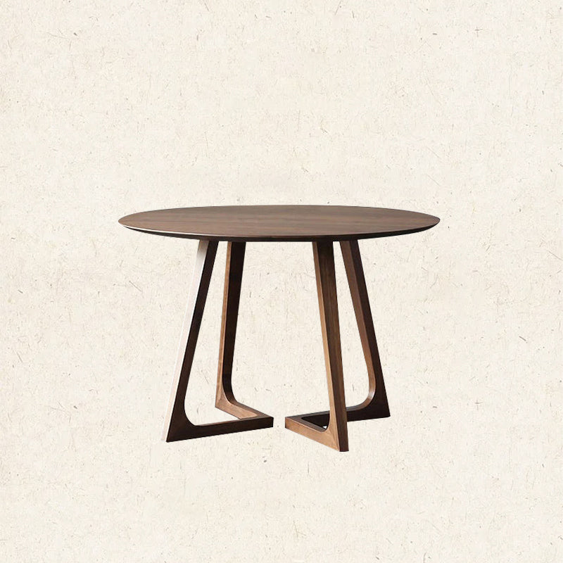 Single Round Sled Solid Wood Medium Wood Coffee Cocktail Table 31.5"L x 31.5"W x 25.5"H Clearhalo 'Coffee & Accent Tables' 'Coffee Tables' 'coffee_tables' 'furn' 'furn_coffee_tables' 'Furniture' 'Living Room Furniture' 7824659