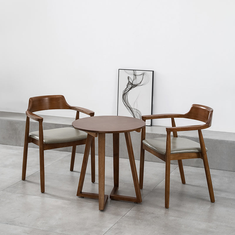 Single Round Sled Solid Wood Medium Wood Coffee Cocktail Table Clearhalo 'Coffee & Accent Tables' 'Coffee Tables' 'coffee_tables' 'furn' 'furn_coffee_tables' 'Furniture' 'Living Room Furniture' 7824660