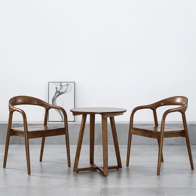 Single Round Sled Solid Wood Medium Wood Coffee Cocktail Table Clearhalo 'Coffee & Accent Tables' 'Coffee Tables' 'coffee_tables' 'furn' 'furn_coffee_tables' 'Furniture' 'Living Room Furniture' 7824665