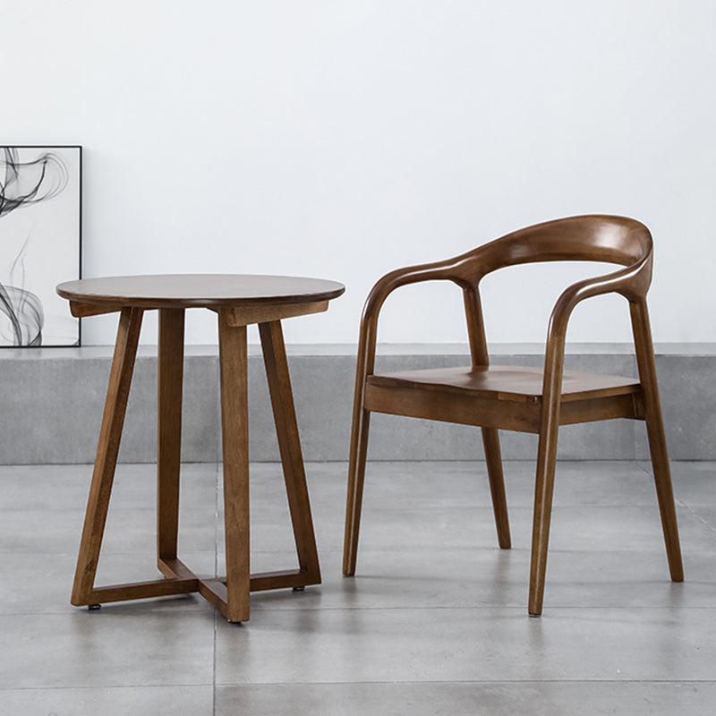 Single Round Sled Solid Wood Medium Wood Coffee Cocktail Table Clearhalo 'Coffee & Accent Tables' 'Coffee Tables' 'coffee_tables' 'furn' 'furn_coffee_tables' 'Furniture' 'Living Room Furniture' 7824667