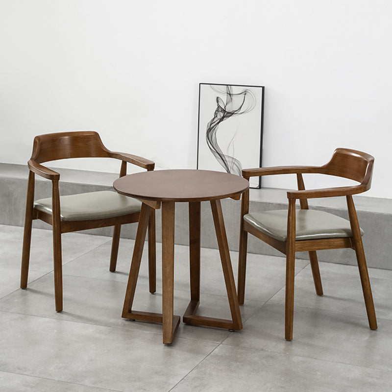 Single Round Sled Solid Wood Medium Wood Coffee Cocktail Table Clearhalo 'Coffee & Accent Tables' 'Coffee Tables' 'coffee_tables' 'furn' 'furn_coffee_tables' 'Furniture' 'Living Room Furniture' 7824669