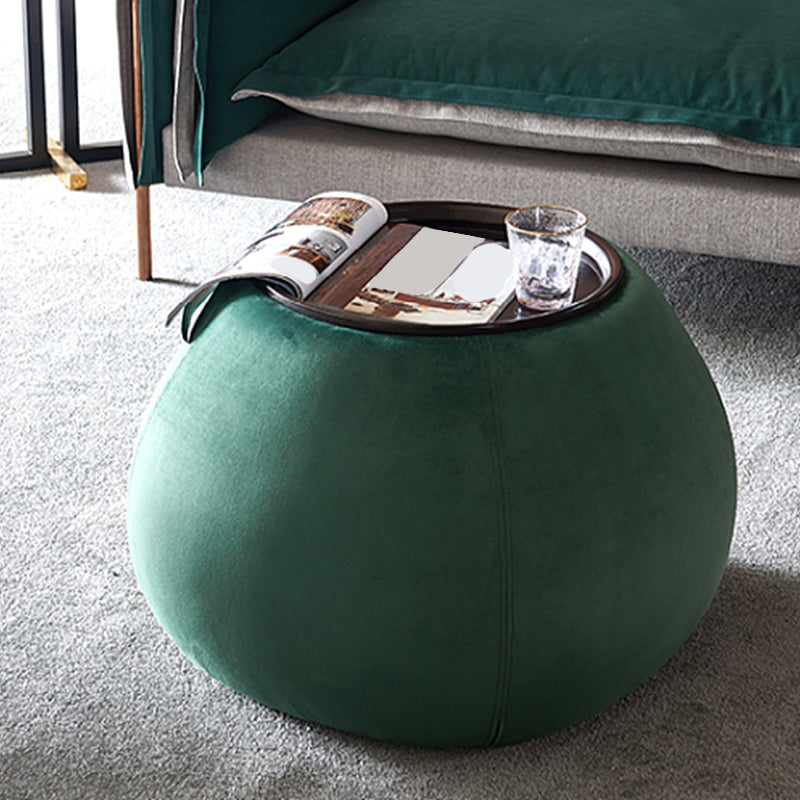 Mesa de cóctel de café negro de madera redonda contemporánea con almacenamiento