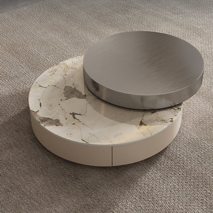 Block and Drum Contemporary Slate BlockHome Coffee Or End Table with Drawers