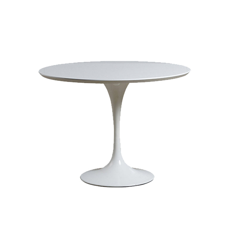 Set da pranzo contemporaneo da 1/5 pezzi con tavolo rotondo e sedie marroni opache