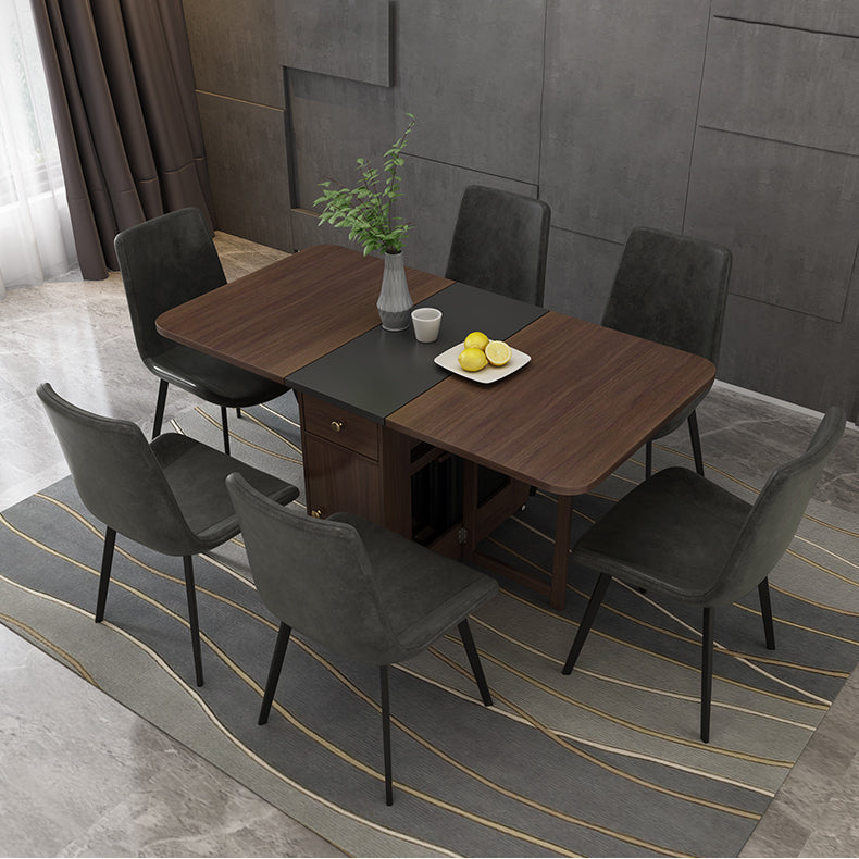3/5/7 Pieces Modern Folding Solid Wood Multi Purpose Dining Set for Home Clearhalo 'Dining Room Sets' 'Dining Tables & Seating' 'dining_room_set' 'furn' 'furn_dining_room_set' 'Furniture' 'Kitchen & Dining Furniture' 7825338