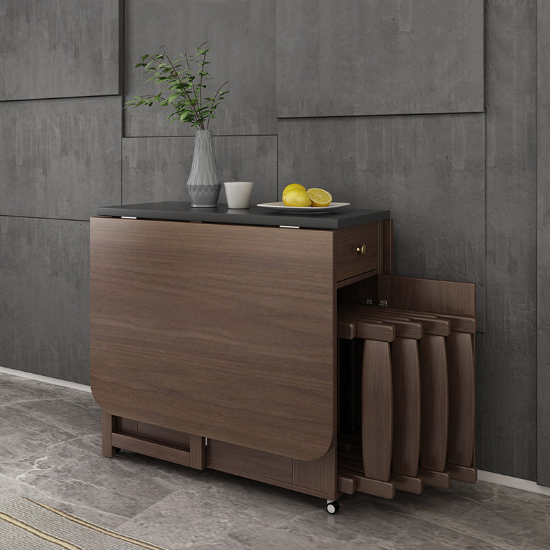 3/5/7 Pieces Modern Folding Solid Wood Multi Purpose Dining Set for Home Clearhalo 'Dining Room Sets' 'Dining Tables & Seating' 'dining_room_set' 'furn' 'furn_dining_room_set' 'Furniture' 'Kitchen & Dining Furniture' 7825340