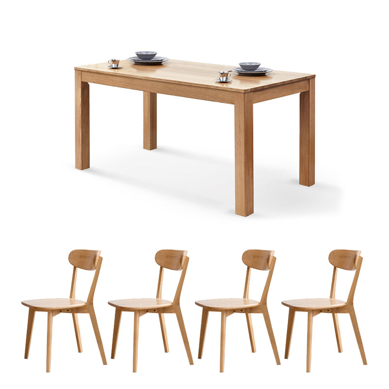5/7 PCSソリッドウッド4脚の標準高さのディネットテーブル椅子付き
