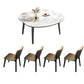 1/5/7 pezzi moderni tavolo da dinette a forma rotonda con sedia imbottita