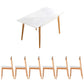 7 stuks moderne stijl witte top massief houtbasis dinerset voor thuis