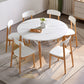 7 stuks moderne stijl witte top massief houtbasis dinerset voor thuis