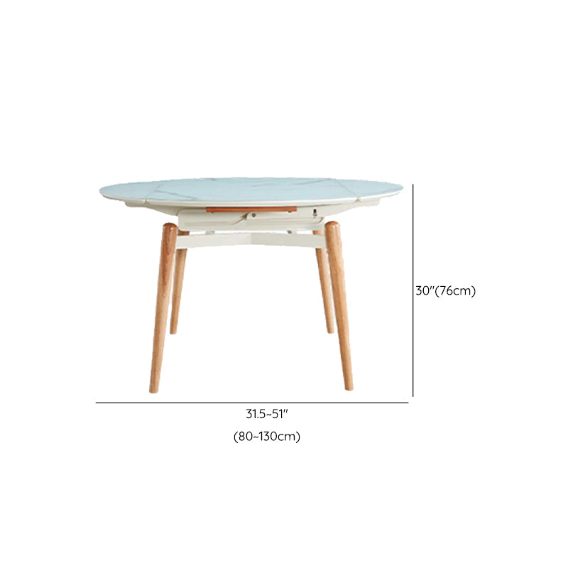 7 stuks moderne stijl witte top massief houtbasis dinerset voor thuis