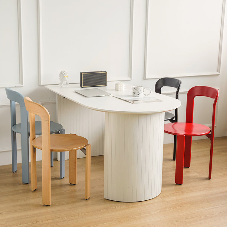 Silla lateral de comedor de madera abierta de estilo contemporáneo para sala de estar
