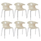 Modern Plastic Dining Room Silver Leg Wingback Dining Chairs