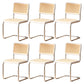 Contemporary Style Open Back Plastic Metal Base Dining Side Chair for Home White 6 Piece Set Clearhalo 'Dining Chairs' 'Dining Tables & Seating' 'dining_chair' 'furn' 'furn_dining_chair' 'Furniture' 'Kitchen & Dining Furniture' 7825907