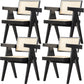Solid Wood Open Back Contemporary Dining Accent Chair for Home Black 4 Piece Set Clearhalo 'Dining Chairs' 'Dining Tables & Seating' 'dining_chair' 'furn' 'furn_dining_chair' 'Furniture' 'Kitchen & Dining Furniture' 7825955