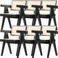 Solid Wood Open Back Contemporary Dining Accent Chair for Home Black 6 Piece Set Clearhalo 'Dining Chairs' 'Dining Tables & Seating' 'dining_chair' 'furn' 'furn_dining_chair' 'Furniture' 'Kitchen & Dining Furniture' 7825958