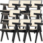 Solid Wood Open Back Contemporary Dining Accent Chair for Home Black 8 Piece Set Clearhalo 'Dining Chairs' 'Dining Tables & Seating' 'dining_chair' 'furn' 'furn_dining_chair' 'Furniture' 'Kitchen & Dining Furniture' 7825959