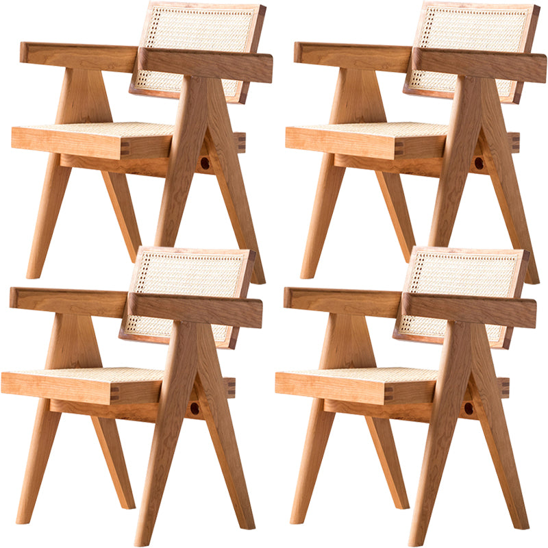 Solid Wood Open Back Contemporary Dining Accent Chair for Home Wood 4 Piece Set Clearhalo 'Dining Chairs' 'Dining Tables & Seating' 'dining_chair' 'furn' 'furn_dining_chair' 'Furniture' 'Kitchen & Dining Furniture' 7825966