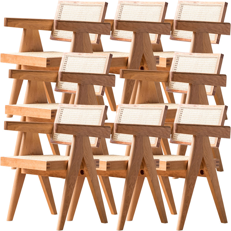 Solid Wood Open Back Contemporary Dining Accent Chair for Home Wood 8 Piece Set Clearhalo 'Dining Chairs' 'Dining Tables & Seating' 'dining_chair' 'furn' 'furn_dining_chair' 'Furniture' 'Kitchen & Dining Furniture' 7825970