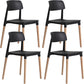 Plastic and Solid Wood Open Back Contemporary Dining Side Chair