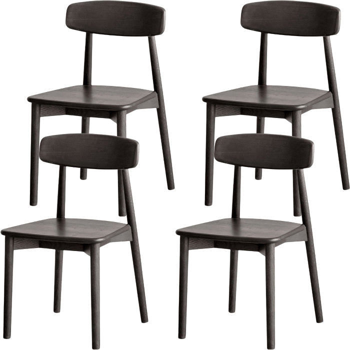 Open Back Solid Wood Contemporary Armless Dining Accent Chair