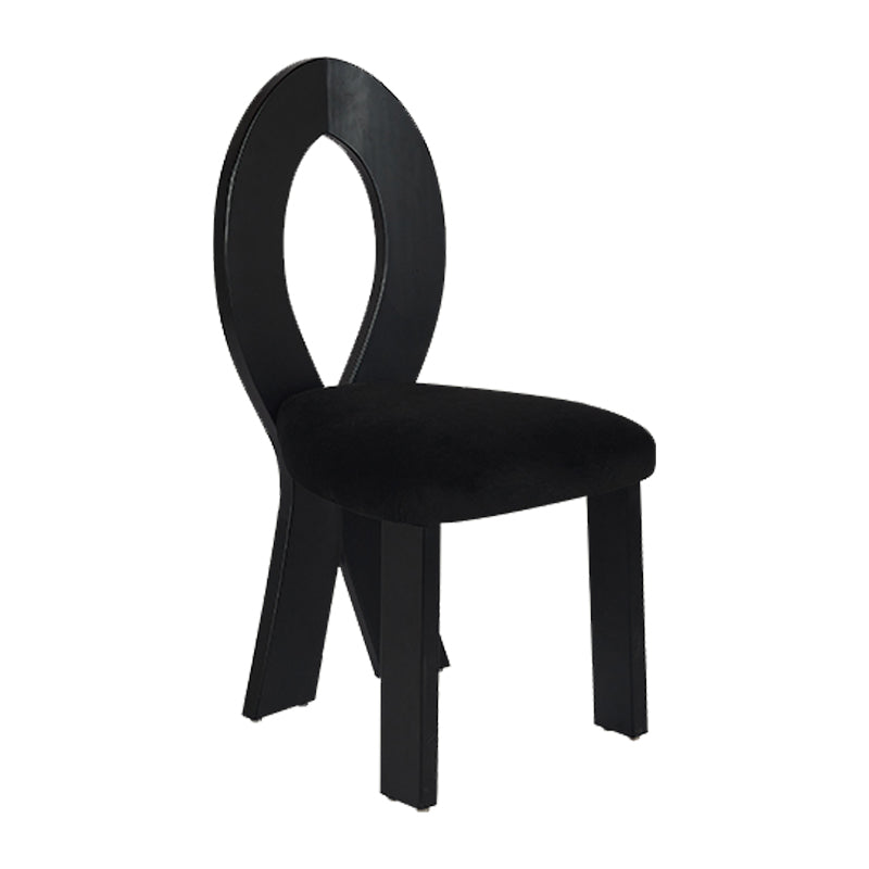 Modern Dining Room Open Back Solid Wood Upholstered Dining Chair Black 1 Piece Clearhalo 'Dining Chairs' 'Dining Tables & Seating' 'dining_chair' 'furn' 'furn_dining_chair' 'Furniture' 'Kitchen & Dining Furniture' 7826111