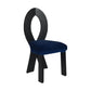 Modern Dining Room Open Back Solid Wood Upholstered Dining Chair Black-Blue 1 Piece Clearhalo 'Dining Chairs' 'Dining Tables & Seating' 'dining_chair' 'furn' 'furn_dining_chair' 'Furniture' 'Kitchen & Dining Furniture' 7826112