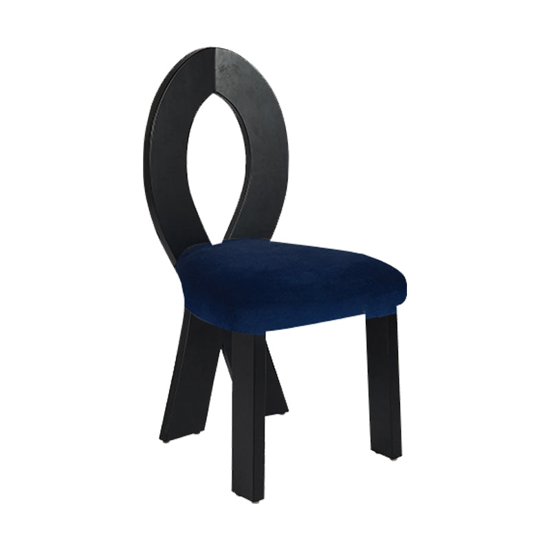 Modern Dining Room Open Back Solid Wood Upholstered Dining Chair Black-Blue 1 Piece Clearhalo 'Dining Chairs' 'Dining Tables & Seating' 'dining_chair' 'furn' 'furn_dining_chair' 'Furniture' 'Kitchen & Dining Furniture' 7826112