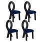 Modern Dining Room Open Back Solid Wood Upholstered Dining Chair Black-Blue 4 Piece Set Clearhalo 'Dining Chairs' 'Dining Tables & Seating' 'dining_chair' 'furn' 'furn_dining_chair' 'Furniture' 'Kitchen & Dining Furniture' 7826116