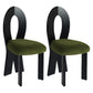 Modern Dining Room Open Back Solid Wood Upholstered Dining Chair Black Green 2 Piece Set Clearhalo 'Dining Chairs' 'Dining Tables & Seating' 'dining_chair' 'furn' 'furn_dining_chair' 'Furniture' 'Kitchen & Dining Furniture' 7826123