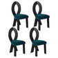 Modern Dining Room Open Back Solid Wood Upholstered Dining Chair Green-Black 4 Piece Set Clearhalo 'Dining Chairs' 'Dining Tables & Seating' 'dining_chair' 'furn' 'furn_dining_chair' 'Furniture' 'Kitchen & Dining Furniture' 7826129