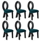 Modern Dining Room Open Back Solid Wood Upholstered Dining Chair Green-Black 6 Piece Set Clearhalo 'Dining Chairs' 'Dining Tables & Seating' 'dining_chair' 'furn' 'furn_dining_chair' 'Furniture' 'Kitchen & Dining Furniture' 7826130