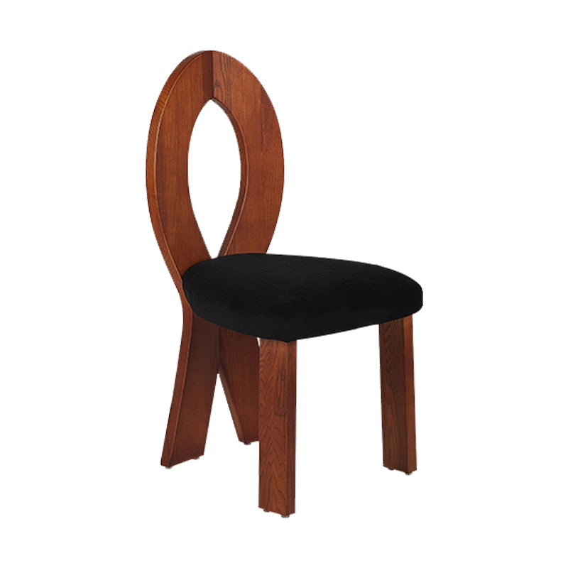 Modern Dining Room Open Back Solid Wood Upholstered Dining Chair Brown Black 1 Piece Clearhalo 'Dining Chairs' 'Dining Tables & Seating' 'dining_chair' 'furn' 'furn_dining_chair' 'Furniture' 'Kitchen & Dining Furniture' 7826137