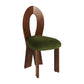 Modern Dining Room Open Back Solid Wood Upholstered Dining Chair Walnut Green 1 Piece Clearhalo 'Dining Chairs' 'Dining Tables & Seating' 'dining_chair' 'furn' 'furn_dining_chair' 'Furniture' 'Kitchen & Dining Furniture' 7826147