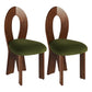 Modern Dining Room Open Back Solid Wood Upholstered Dining Chair Walnut Green 2 Piece Set Clearhalo 'Dining Chairs' 'Dining Tables & Seating' 'dining_chair' 'furn' 'furn_dining_chair' 'Furniture' 'Kitchen & Dining Furniture' 7826148