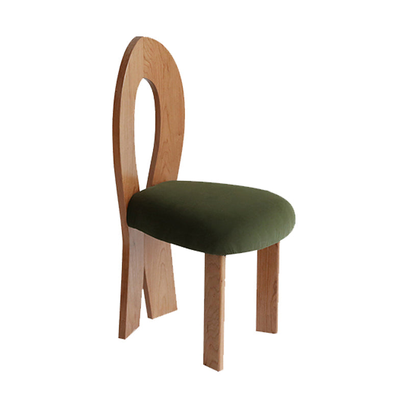 Modern Dining Room Open Back Solid Wood Upholstered Dining Chair Brown Dark Green 1 Piece Clearhalo 'Dining Chairs' 'Dining Tables & Seating' 'dining_chair' 'furn' 'furn_dining_chair' 'Furniture' 'Kitchen & Dining Furniture' 7826152
