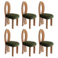 Modern Dining Room Open Back Solid Wood Upholstered Dining Chair Brown Dark Green 6 Piece Set Clearhalo 'Dining Chairs' 'Dining Tables & Seating' 'dining_chair' 'furn' 'furn_dining_chair' 'Furniture' 'Kitchen & Dining Furniture' 7826155