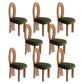 Modern Dining Room Open Back Solid Wood Upholstered Dining Chair Brown Dark Green 8 Piece Set Clearhalo 'Dining Chairs' 'Dining Tables & Seating' 'dining_chair' 'furn' 'furn_dining_chair' 'Furniture' 'Kitchen & Dining Furniture' 7826156